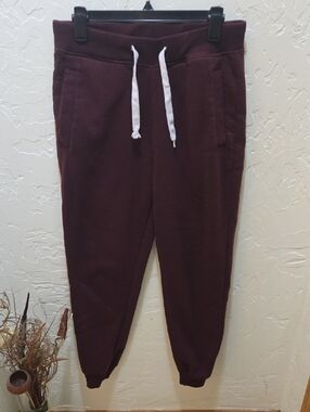 South Pole Burgundy Joggers with White Drawstrings